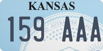 KS license plate 159AAA