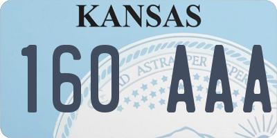 KS license plate 160AAA