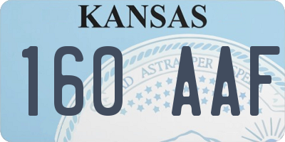 KS license plate 160AAF