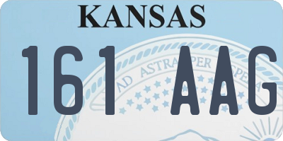 KS license plate 161AAG
