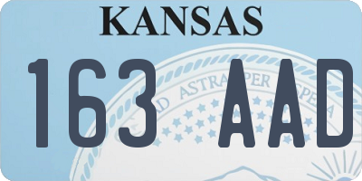 KS license plate 163AAD