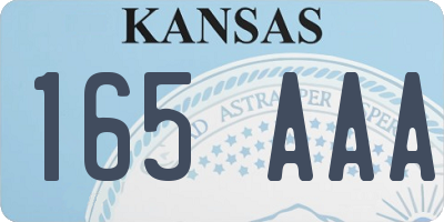 KS license plate 165AAA