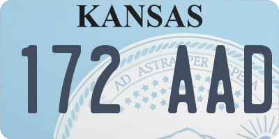 KS license plate 172AAD