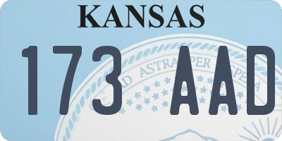 KS license plate 173AAD