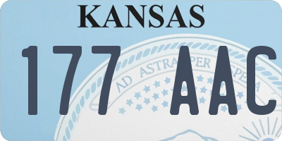 KS license plate 177AAC