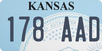 KS license plate 178AAD