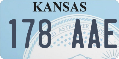 KS license plate 178AAE