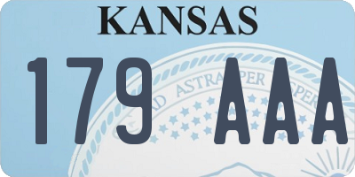 KS license plate 179AAA