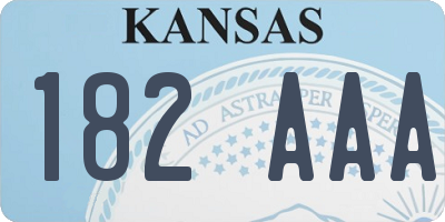 KS license plate 182AAA