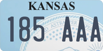 KS license plate 185AAA