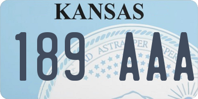 KS license plate 189AAA
