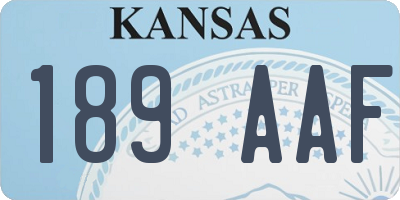 KS license plate 189AAF