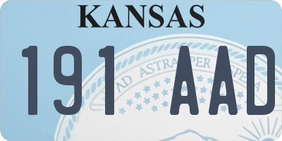 KS license plate 191AAD