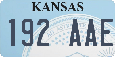 KS license plate 192AAE