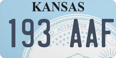 KS license plate 193AAF