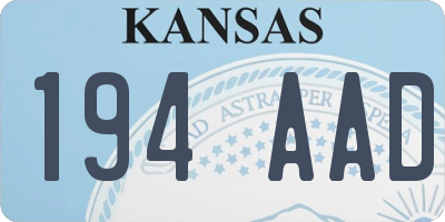 KS license plate 194AAD