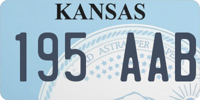 KS license plate 195AAB
