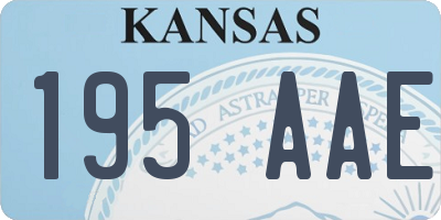 KS license plate 195AAE