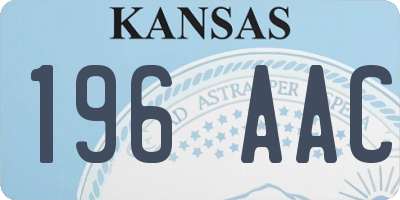 KS license plate 196AAC