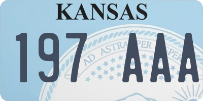 KS license plate 197AAA