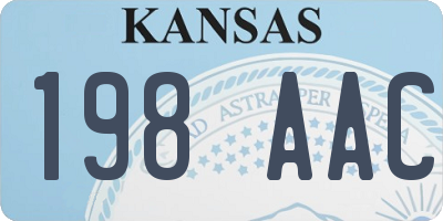 KS license plate 198AAC