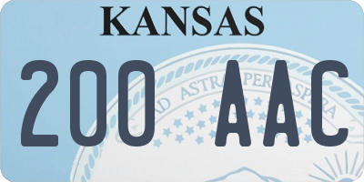 KS license plate 200AAC