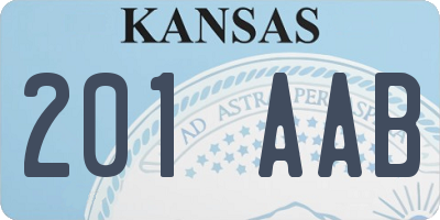 KS license plate 201AAB