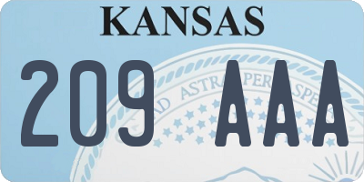 KS license plate 209AAA