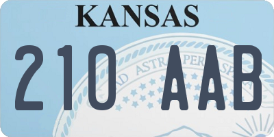 KS license plate 210AAB