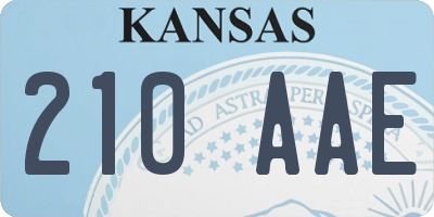 KS license plate 210AAE