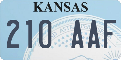KS license plate 210AAF