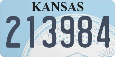 KS license plate 213984