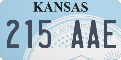KS license plate 215AAE