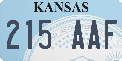 KS license plate 215AAF