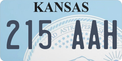 KS license plate 215AAH