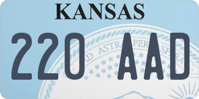 KS license plate 220AAD