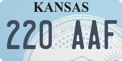 KS license plate 220AAF