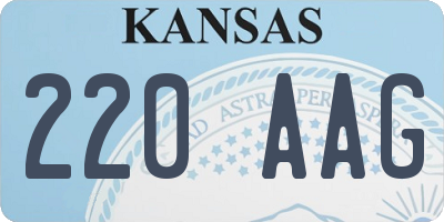 KS license plate 220AAG