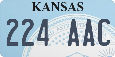 KS license plate 224AAC