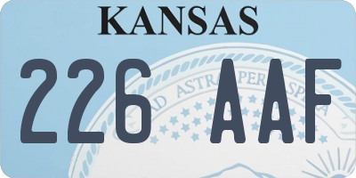 KS license plate 226AAF
