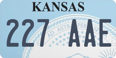 KS license plate 227AAE