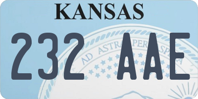 KS license plate 232AAE