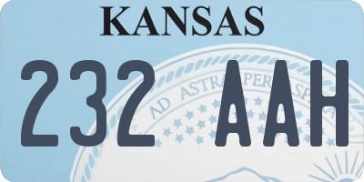 KS license plate 232AAH