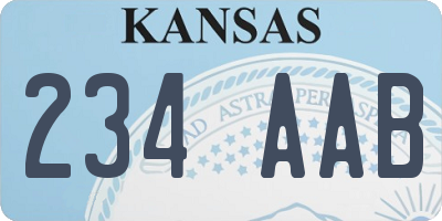 KS license plate 234AAB