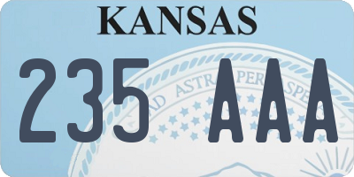 KS license plate 235AAA