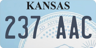 KS license plate 237AAC