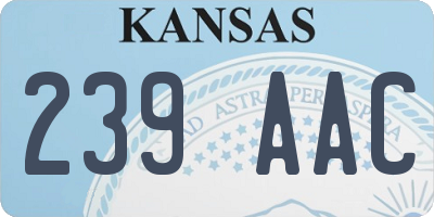 KS license plate 239AAC