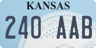 KS license plate 240AAB