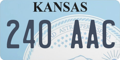 KS license plate 240AAC