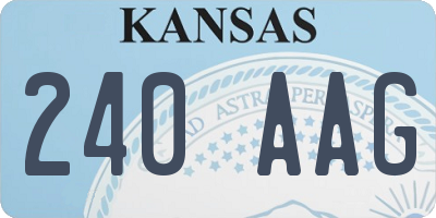 KS license plate 240AAG